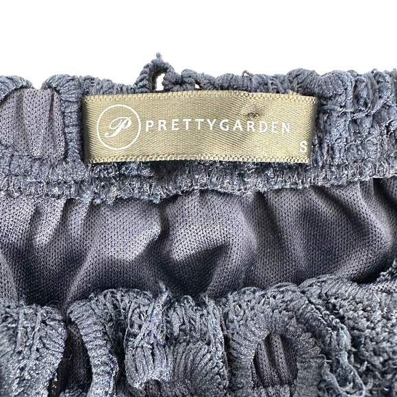 Pretty Garden Navy Blue Lace Off-Shoulder Floral Mini Dress - Small - Picture 7 of 7